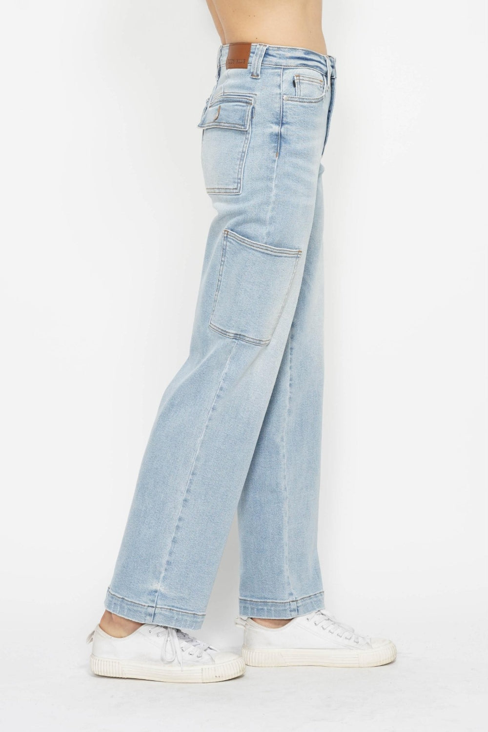 Judy Blue Full Size High Waist Straight Cargo Jeans - Charming Charlie