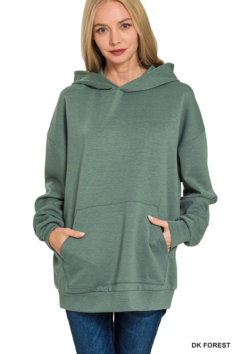 Zenana Fleece Kangaroo Pocket Hoodie