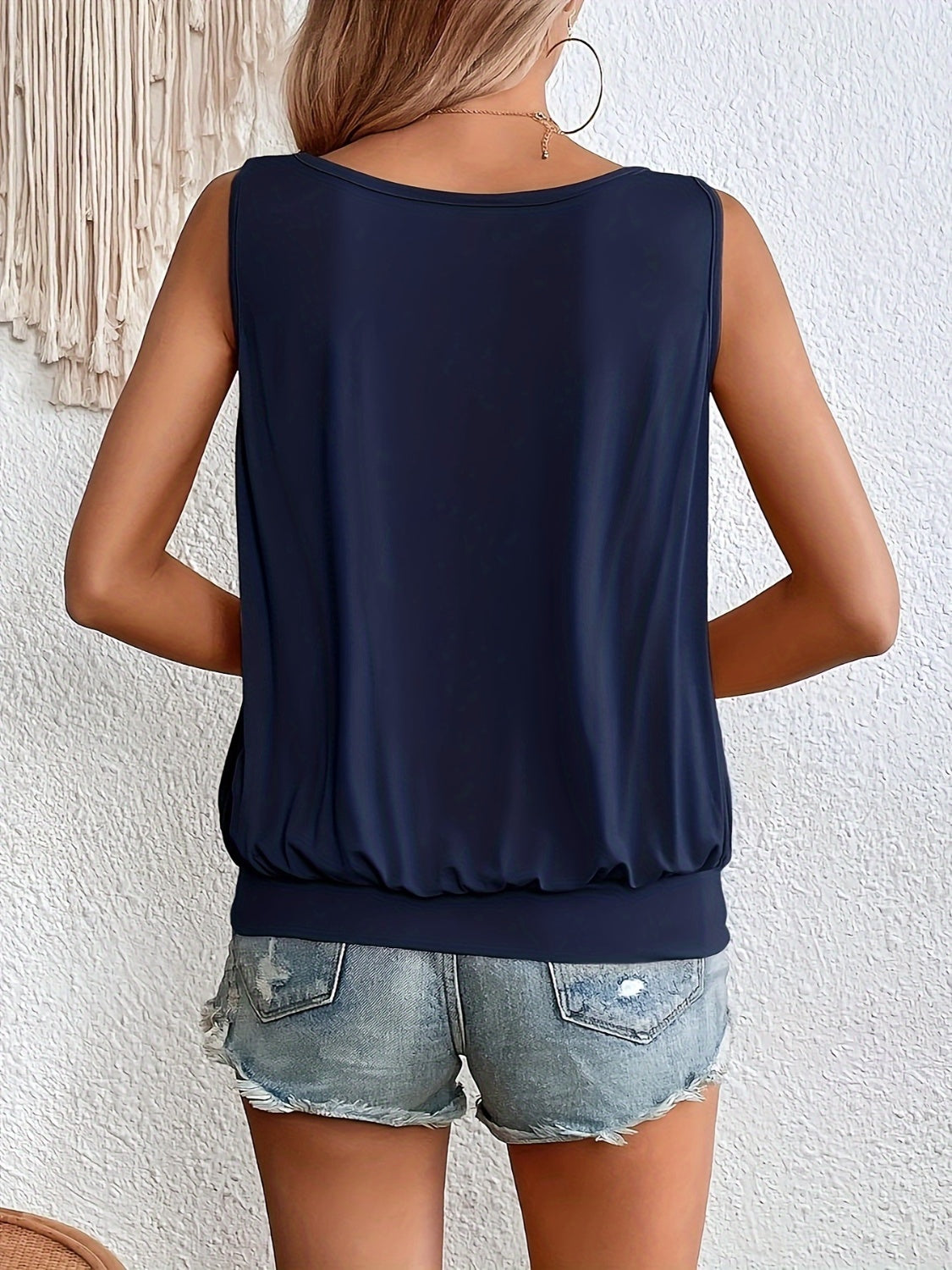 Full Size Ruched Scoop Neck Tank - Charming Charlie
