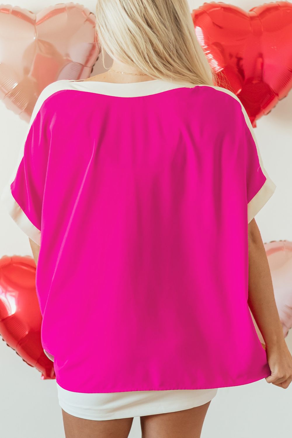 Boat Neck Half Sleeve Blouse - Charming Charlie