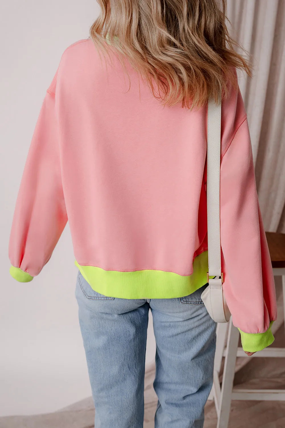 Letter Graphic Round Neck Long Sleeve Sweatshirt - Charming Charlie