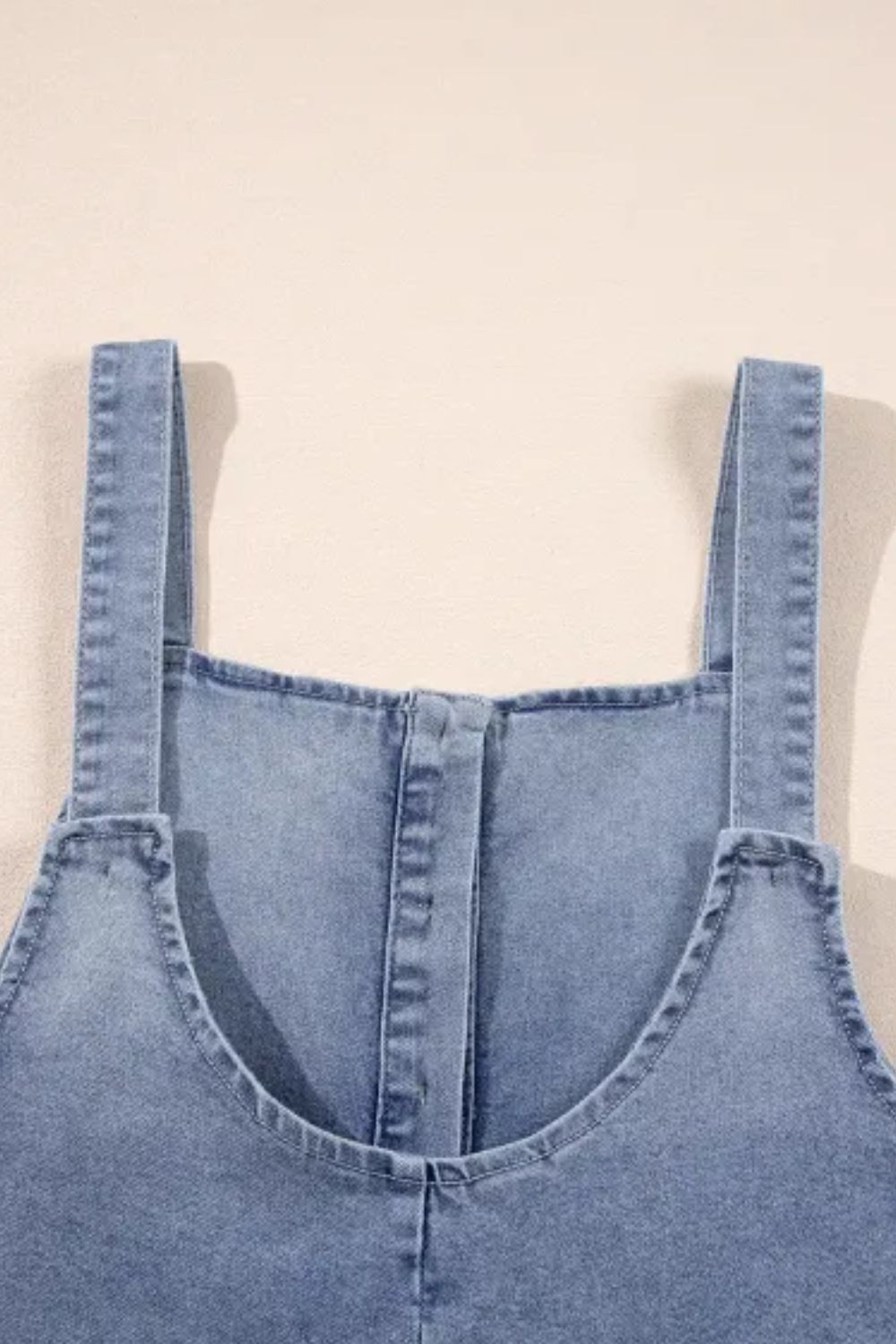 Wide Strap Denim Overalls with Pockets - Charming Charlie
