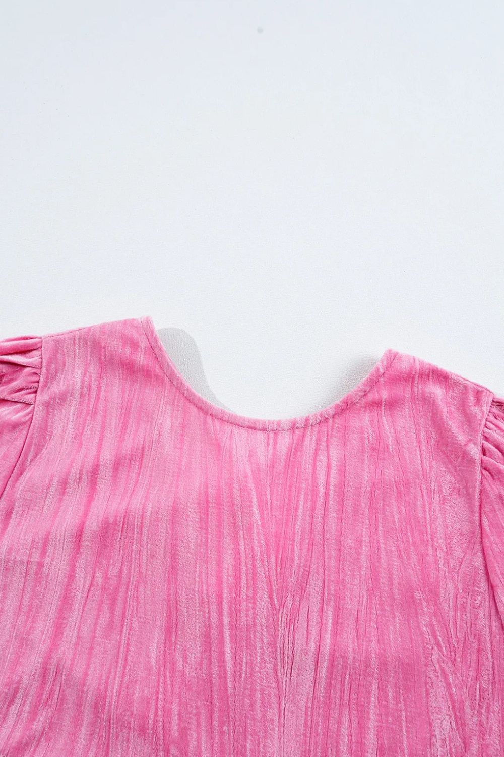 Tied Round Neck Flounce Sleeve Mini Dress - Charming Charlie