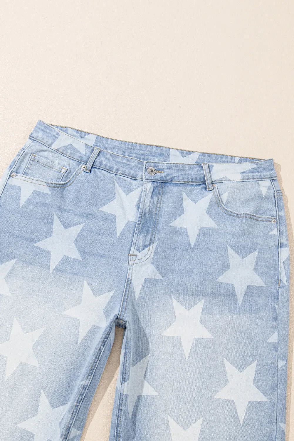Plus Size Star Straight Leg Jeans with Pockets - Charming Charlie