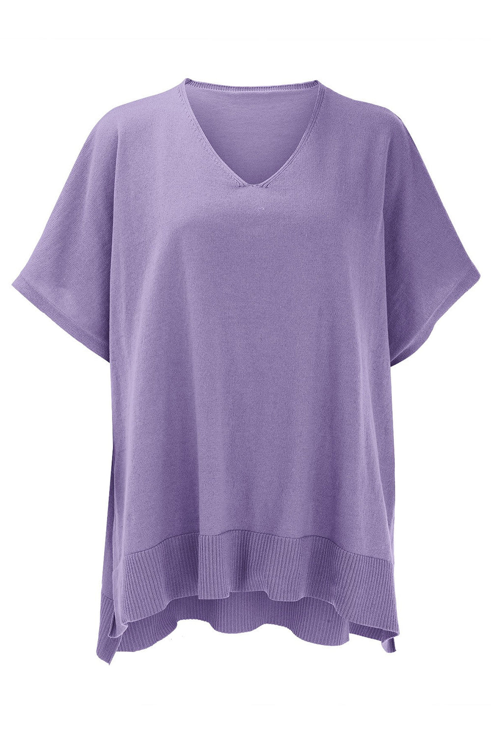 Slit V-Neck Half Sleeve Knit Top - Charming Charlie