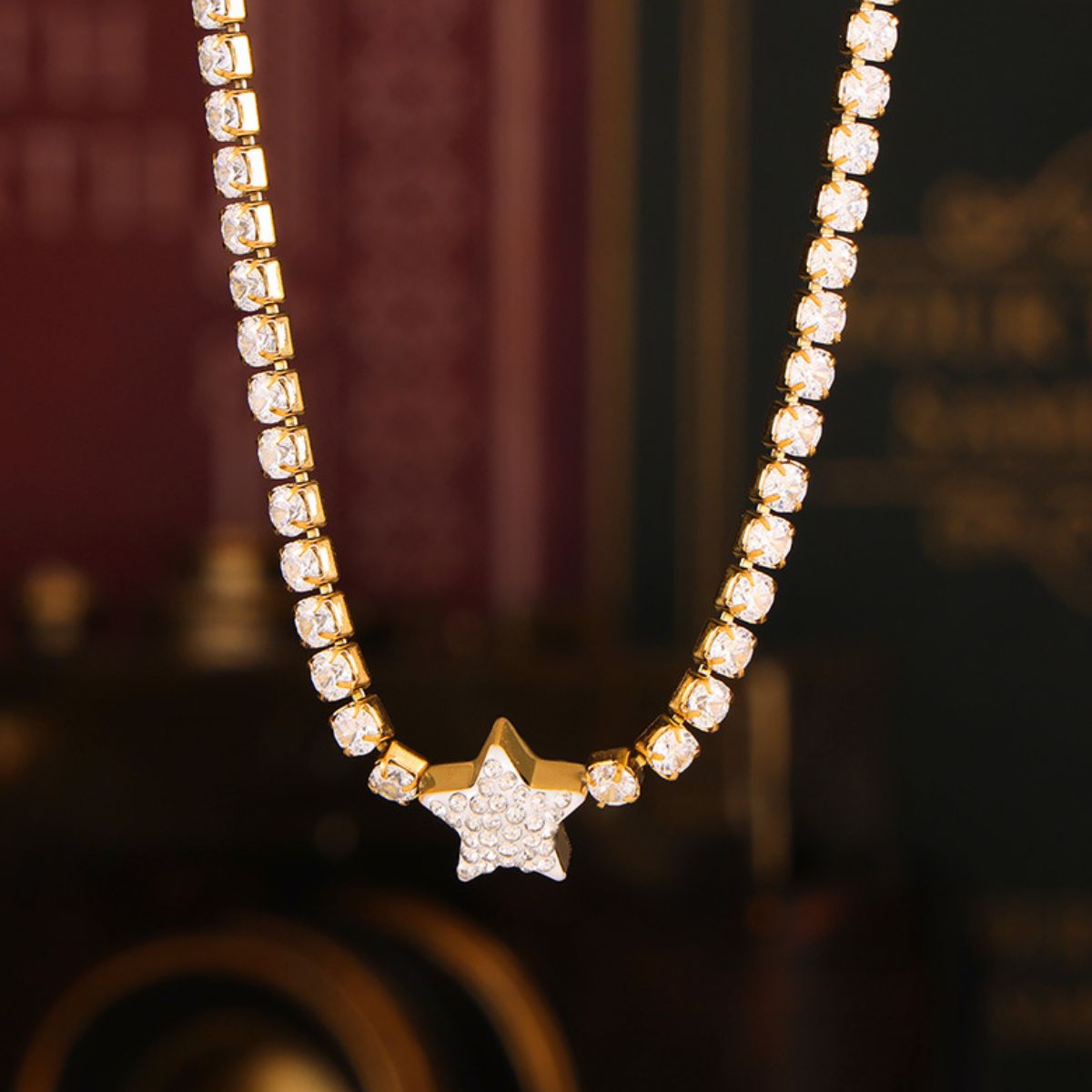 Titanium Steel Zircon Star Necklace - Charming Charlie