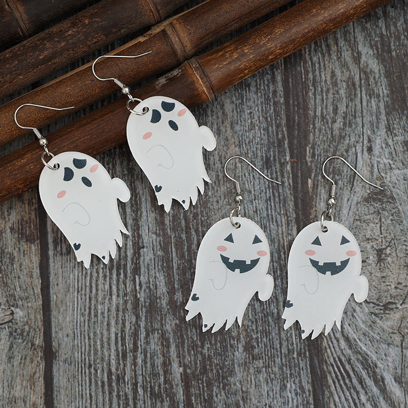 2 Piece Alloy Acrylic Ghost Dangle Earrings - Charming Charlie