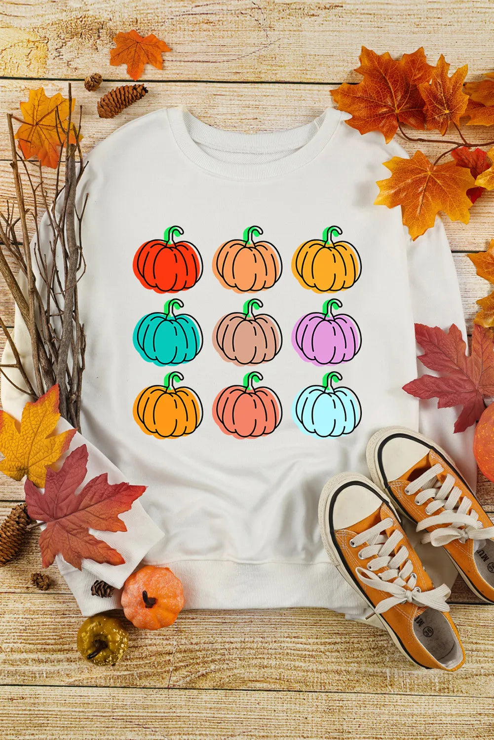 Pumpkin Graphic Long Sleeve Sweatshirt - Charming Charlie