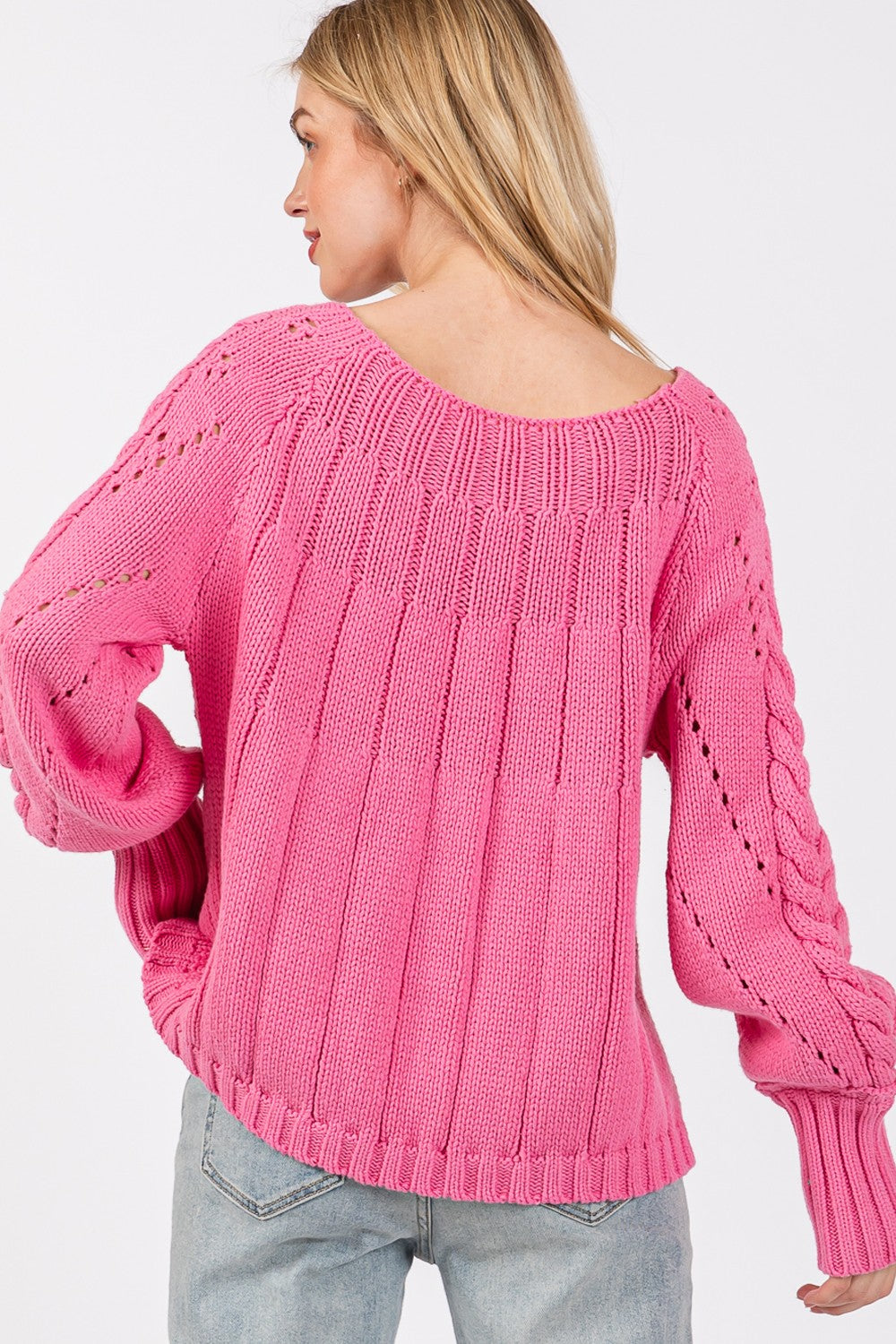 SAGE + FIG Cable-Knit Long Sleeve Sweater - Charming Charlie