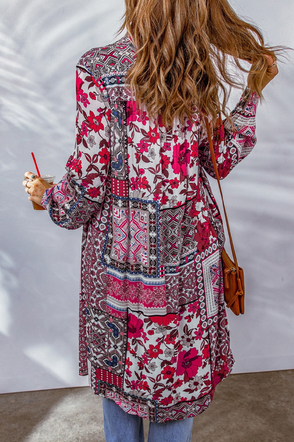 Printed Button Up Long Sleeve Cardigan - Charming Charlie