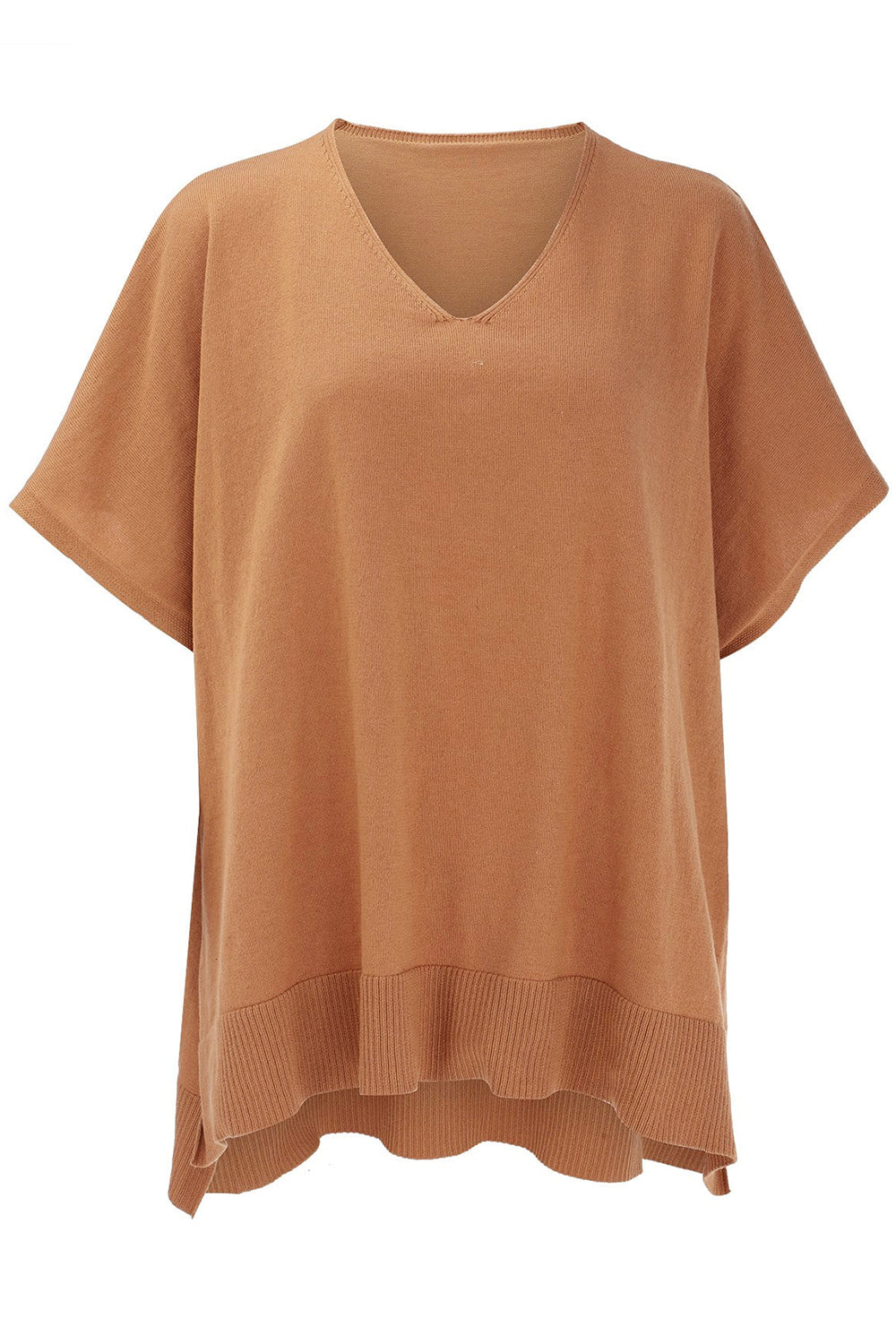 Slit V-Neck Half Sleeve Knit Top - Charming Charlie