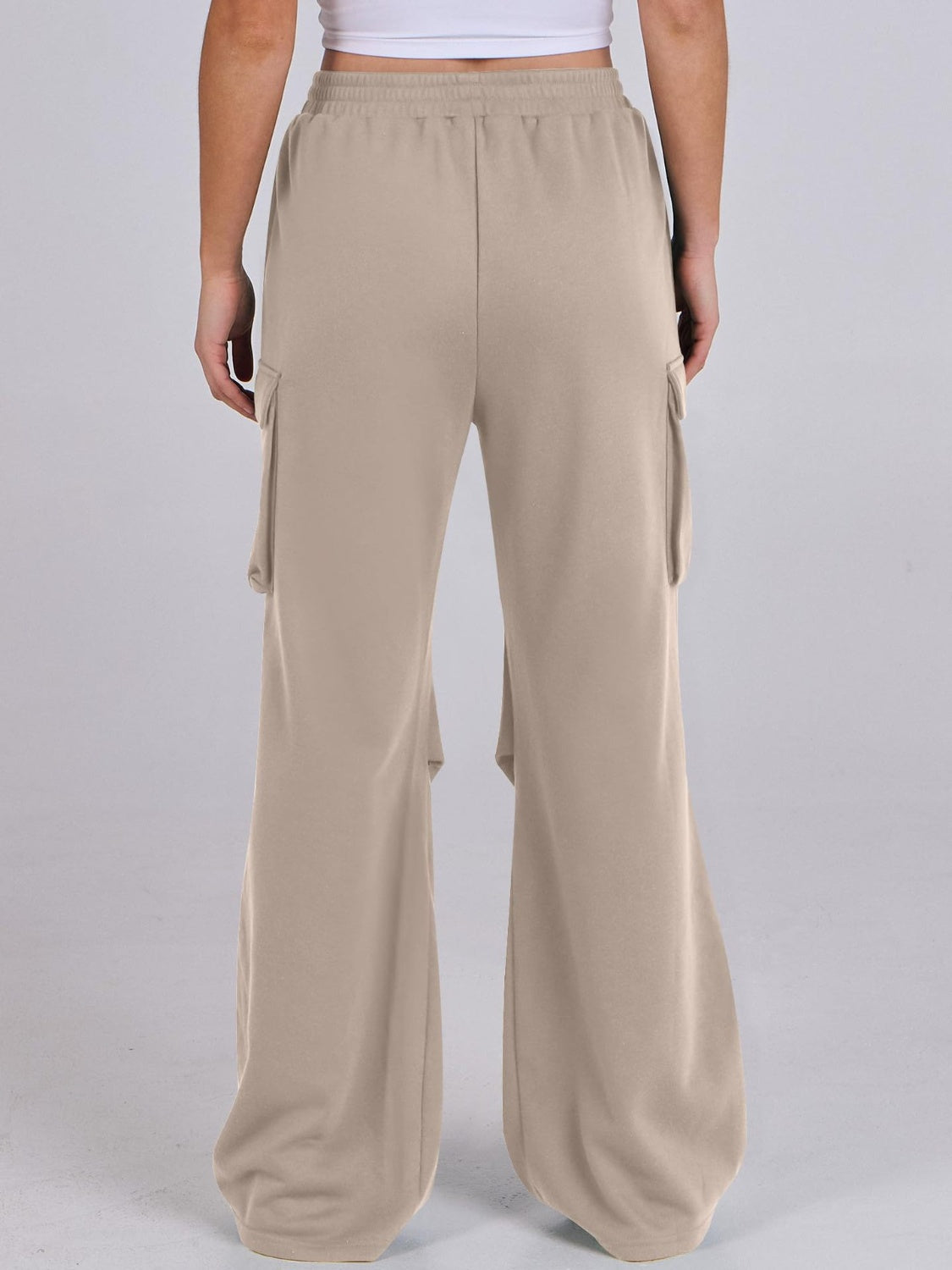 Elastic Waist Wide Leg Pants with Pockets - Charming Charlie