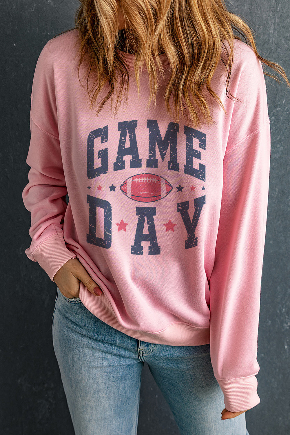 GAME DAY Round Neck Long Sleeve Sweatshirt - Charming Charlie