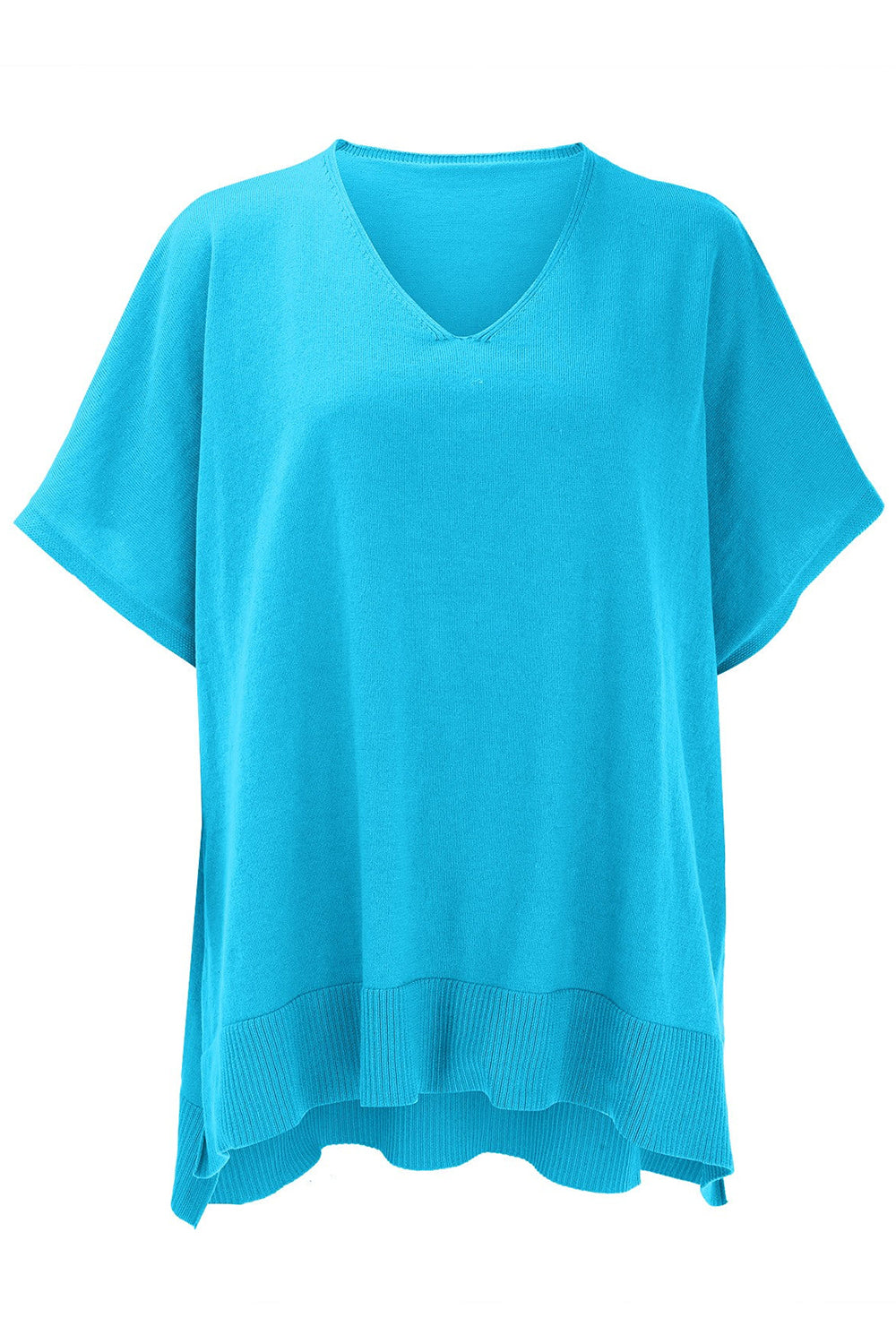 Slit V-Neck Half Sleeve Knit Top - Charming Charlie