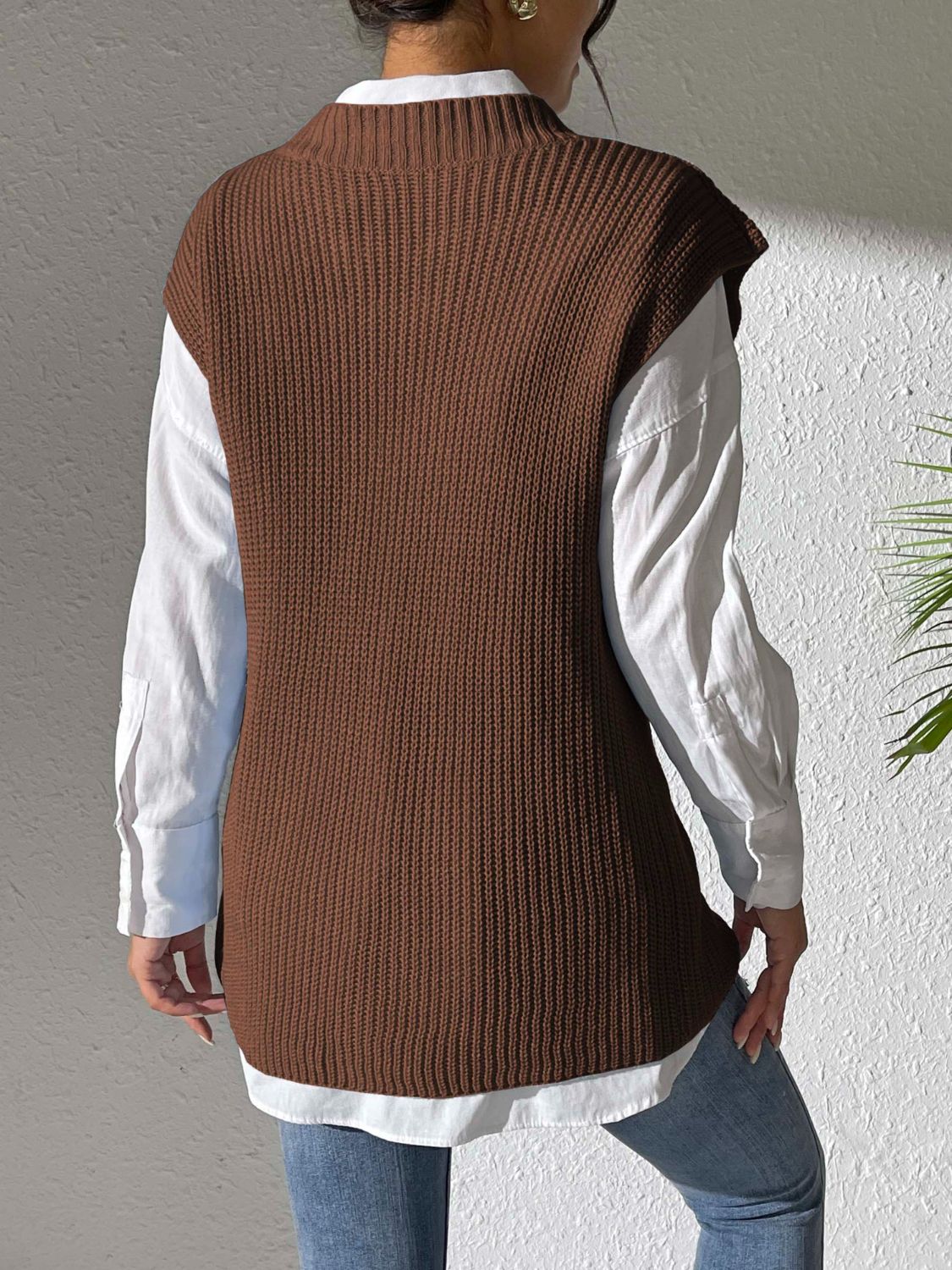 Pearl Trim V-Neck Sweater Vest - Charming Charlie
