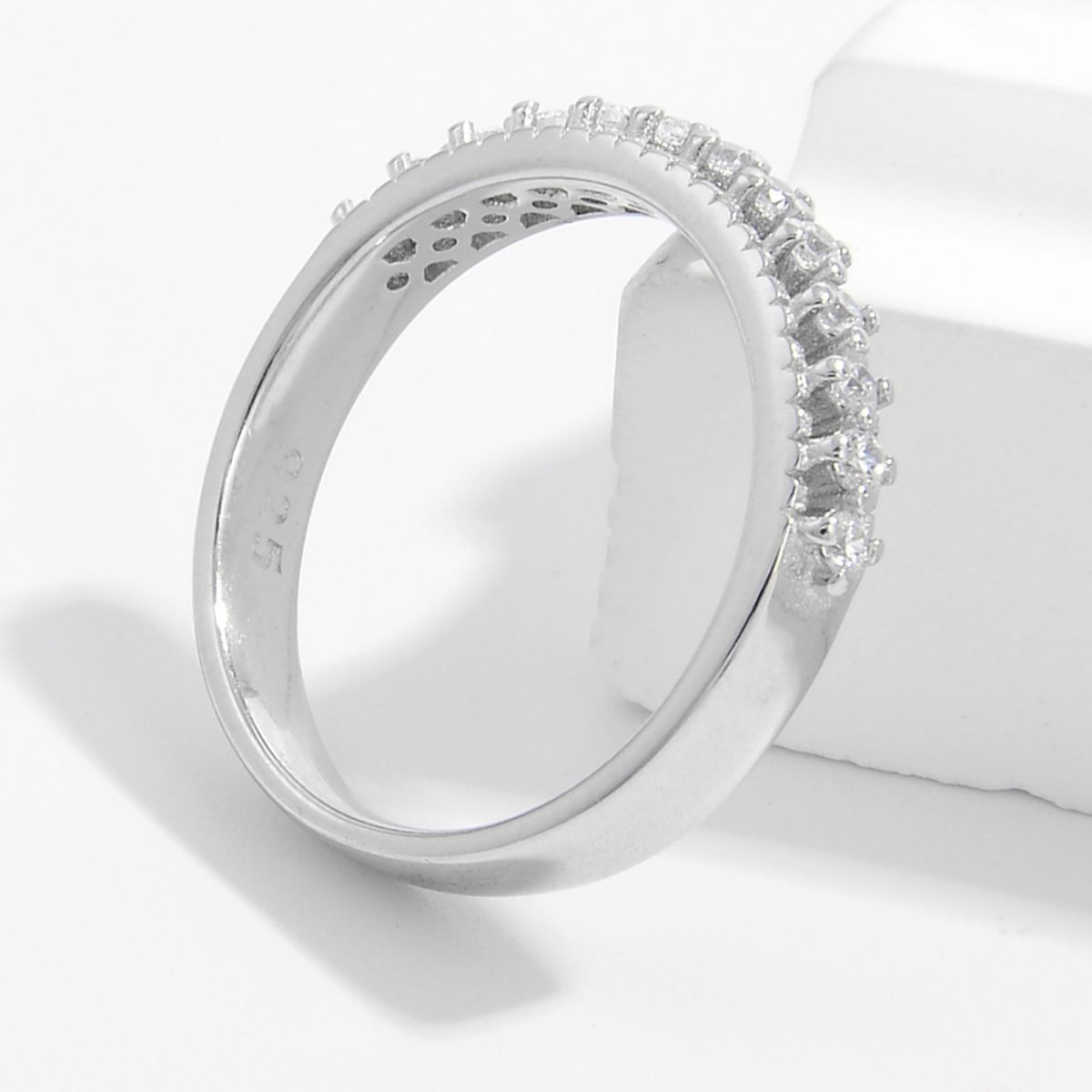 925 Sterling Silver Inlaid Zircon Ring - Charming Charlie