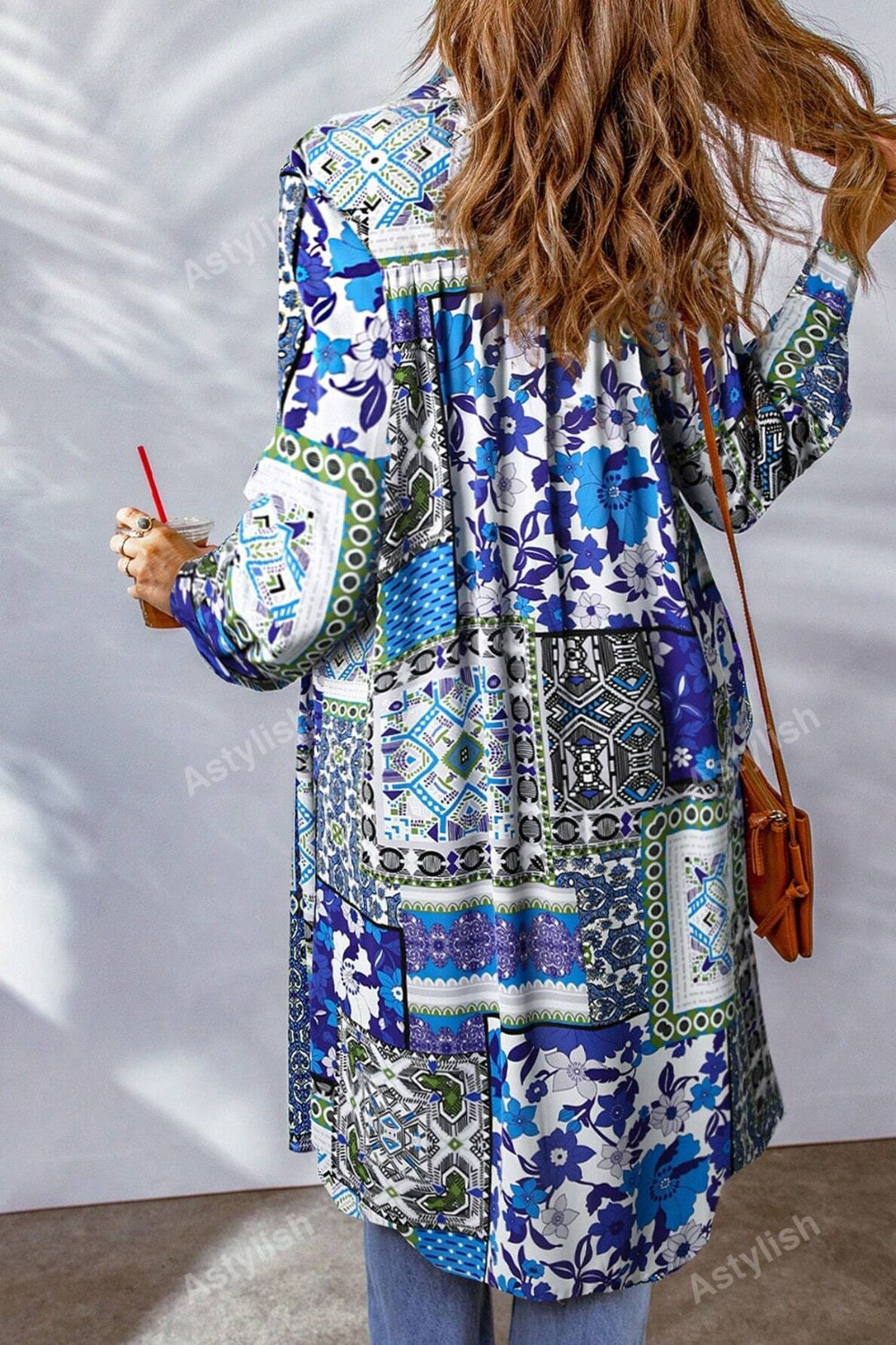 Printed Button Up Long Sleeve Cardigan - Charming Charlie
