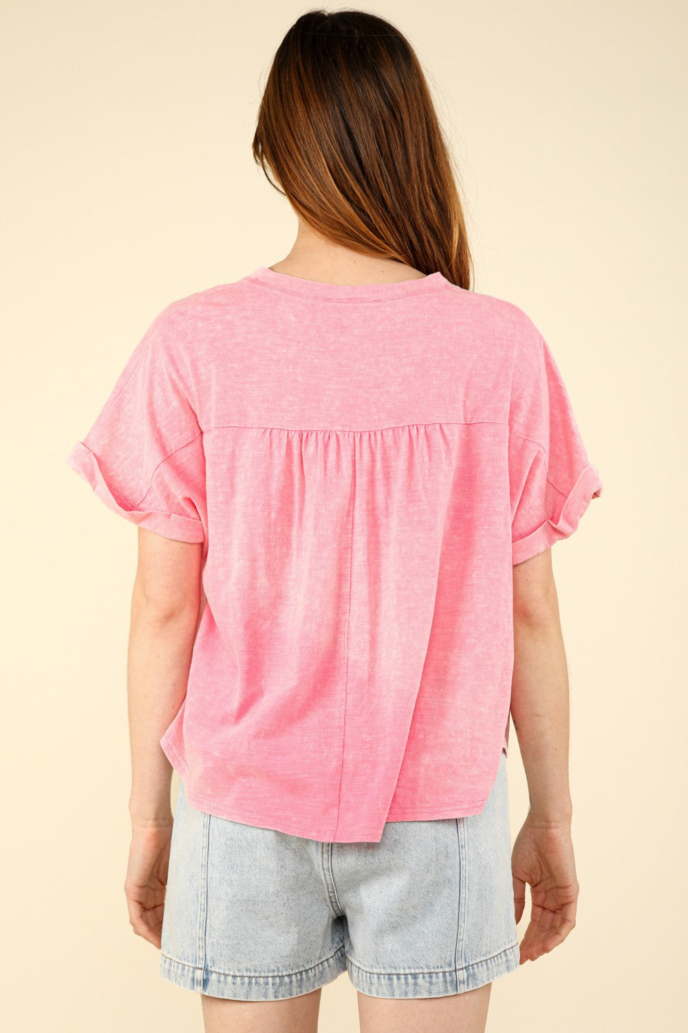 VERY J Nochted Short Sleeve Washed T-Shirt - Charming Charlie