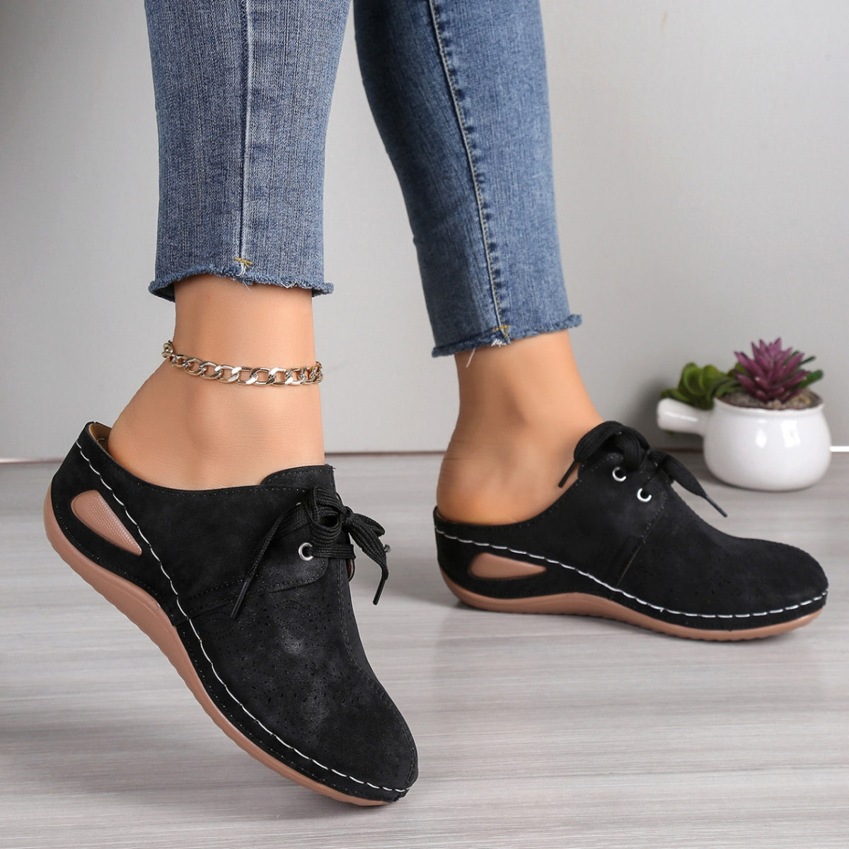 Lace-Up Round Toe Wedge Sandals - Charming Charlie