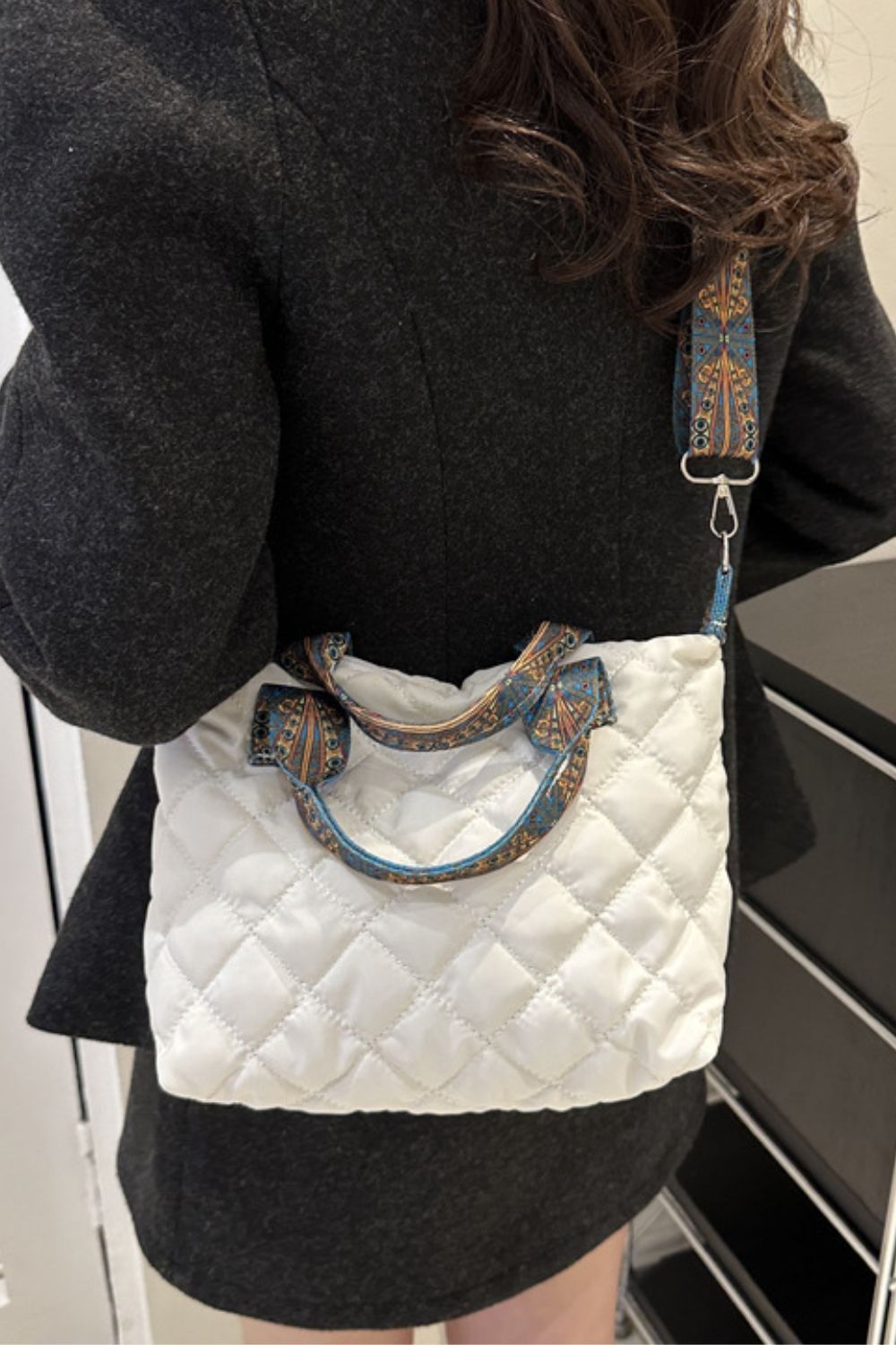 Bubble Textured Printed Strap Handbag - Charming Charlie