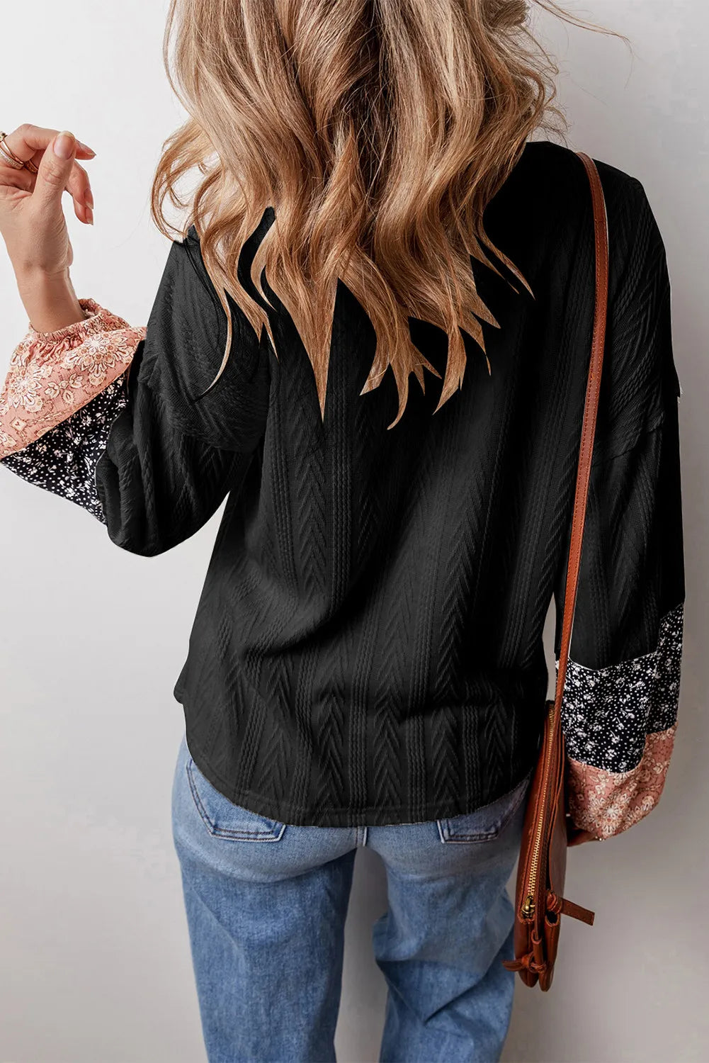 Drawstring Color Block Hooded Long Sleeve Top - Charming Charlie