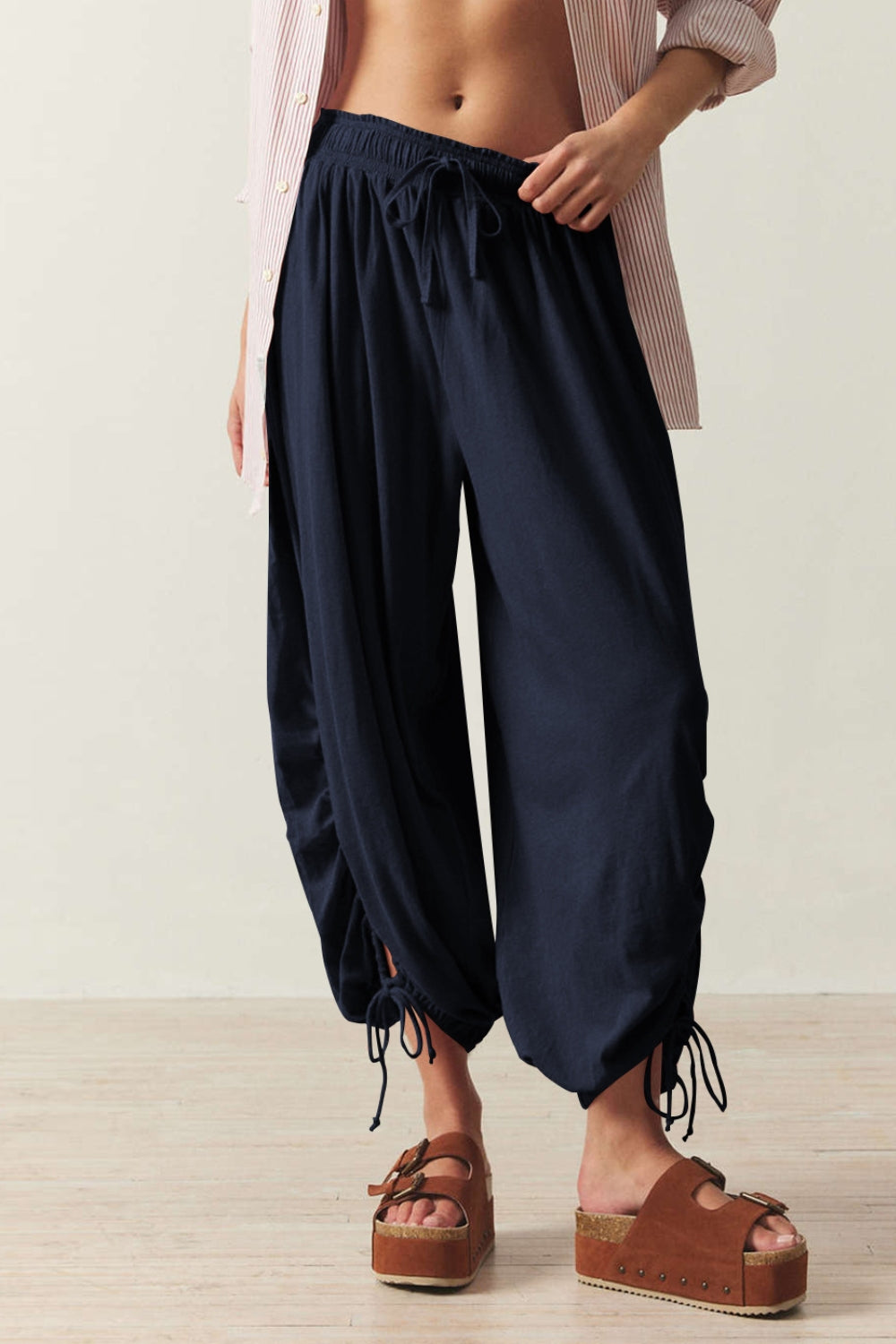 Drawstring Ruched Pants - Charming Charlie