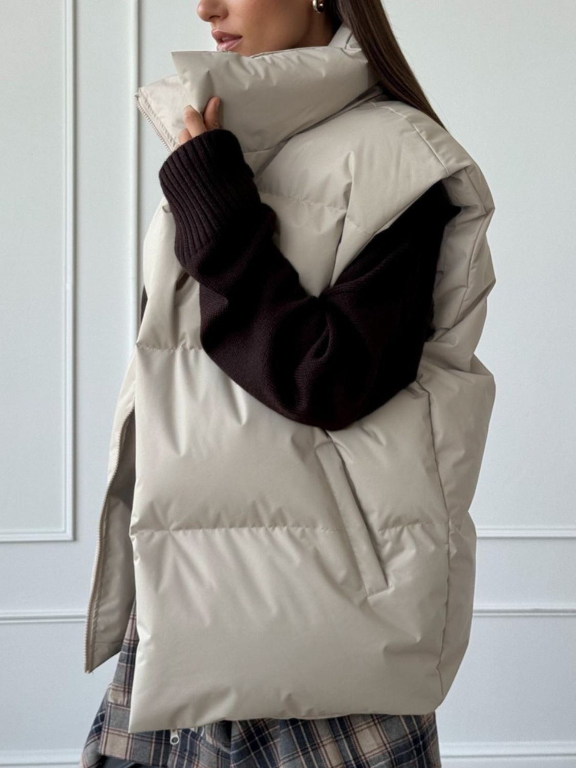 Zip Up Turtleneck Vest Coat - Charming Charlie