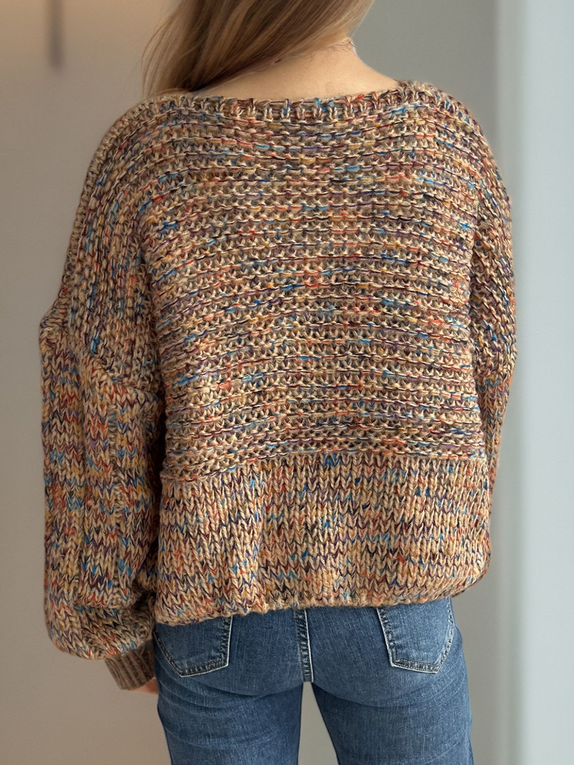 Dropped Shoulder Long Sleeve Sweater - Charming Charlie