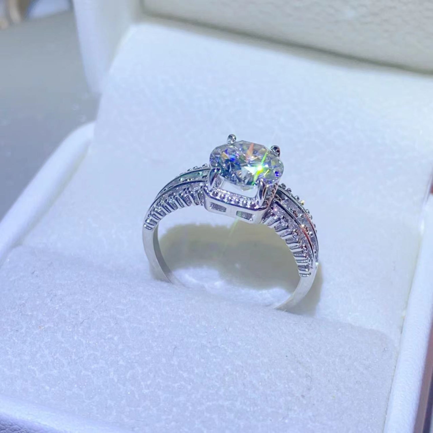 2 Carat Moissanite 925 Sterling Silver Ring - Charming Charlie