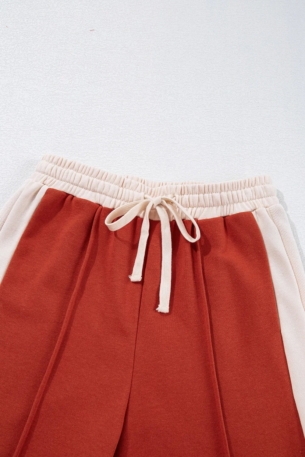 Drawstring Contrast Wide Leg Pants - Charming Charlie