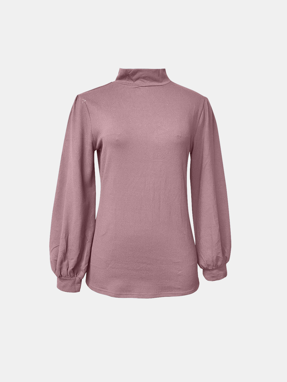 Full Size Mock Neck Long Sleeve T-Shirt - Charming Charlie