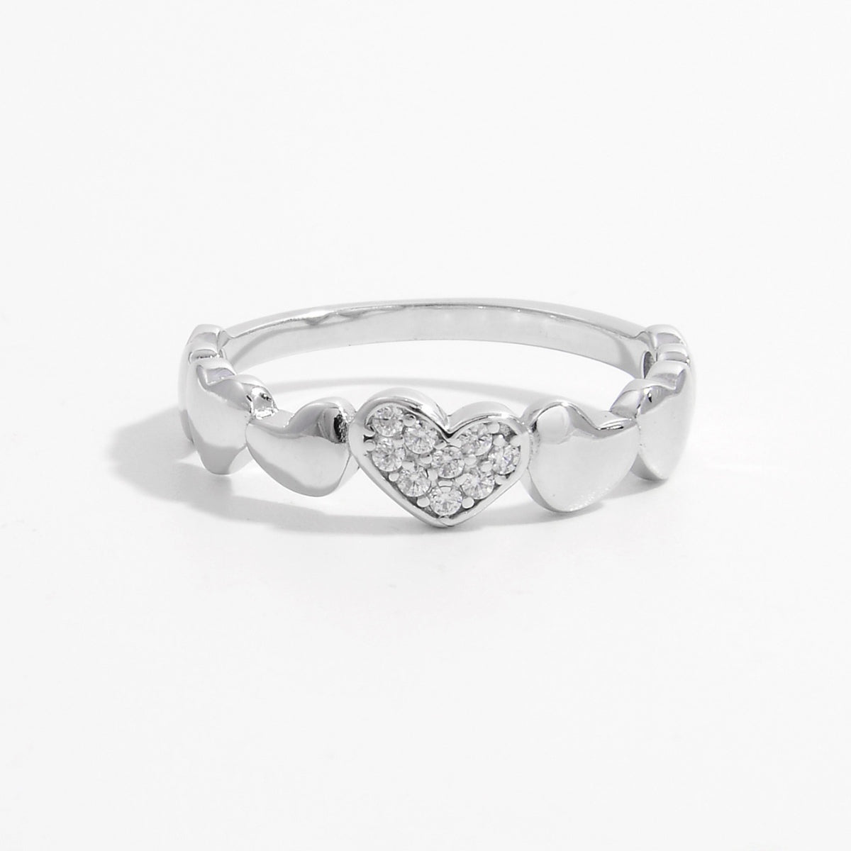 925 Sterling Silver Inlaid Zircon Ring