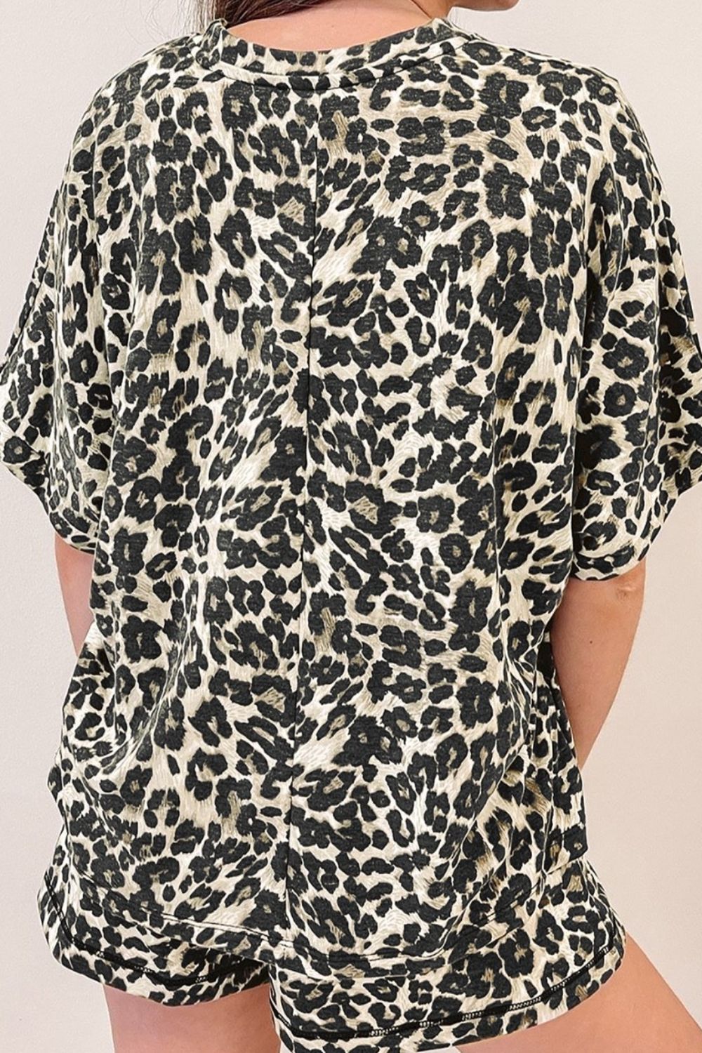 Leopard Round Neck Top and Shorts Set - Charming Charlie