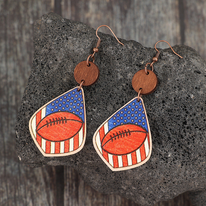Printed Wooden Dangle Earrings - Charming Charlie