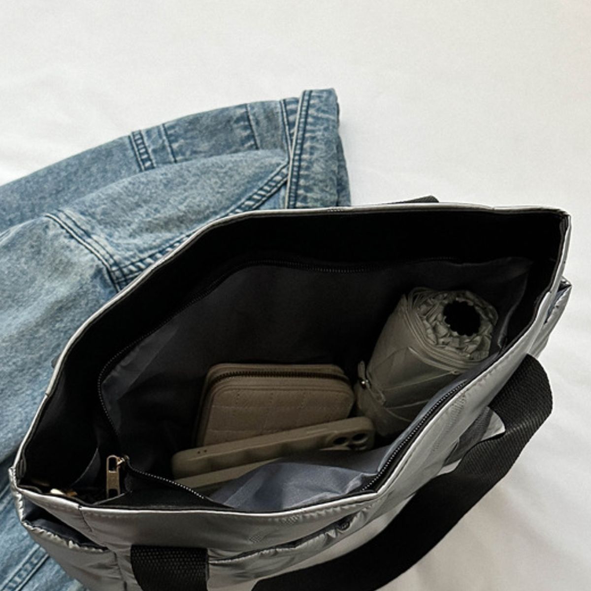 Polyester Tote Bag with Zipper - Charming Charlie