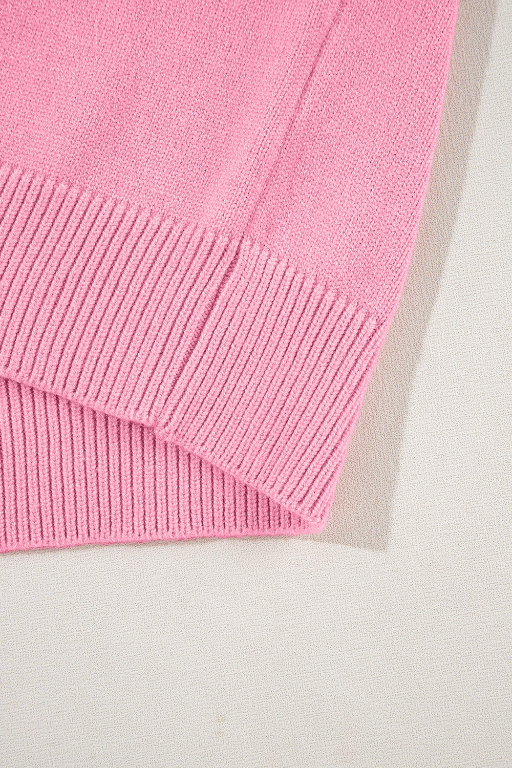 Pearl Detail Contrast Round Neck Sweater - Charming Charlie