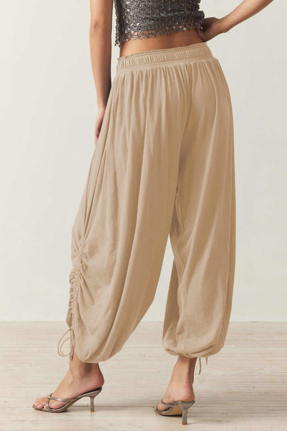 Drawstring Ruched Pants - Charming Charlie