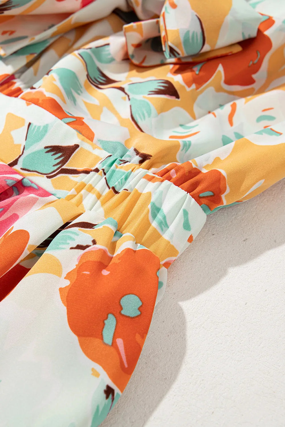 Tied Printed Half Sleeve Romper - Charming Charlie