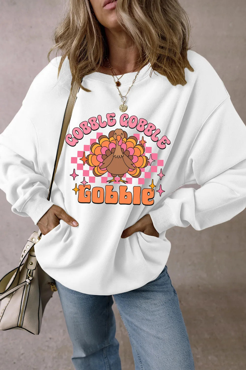 Graphic Dropped Shoulder Long Sleeve Sweatshirt - Charming Charlie