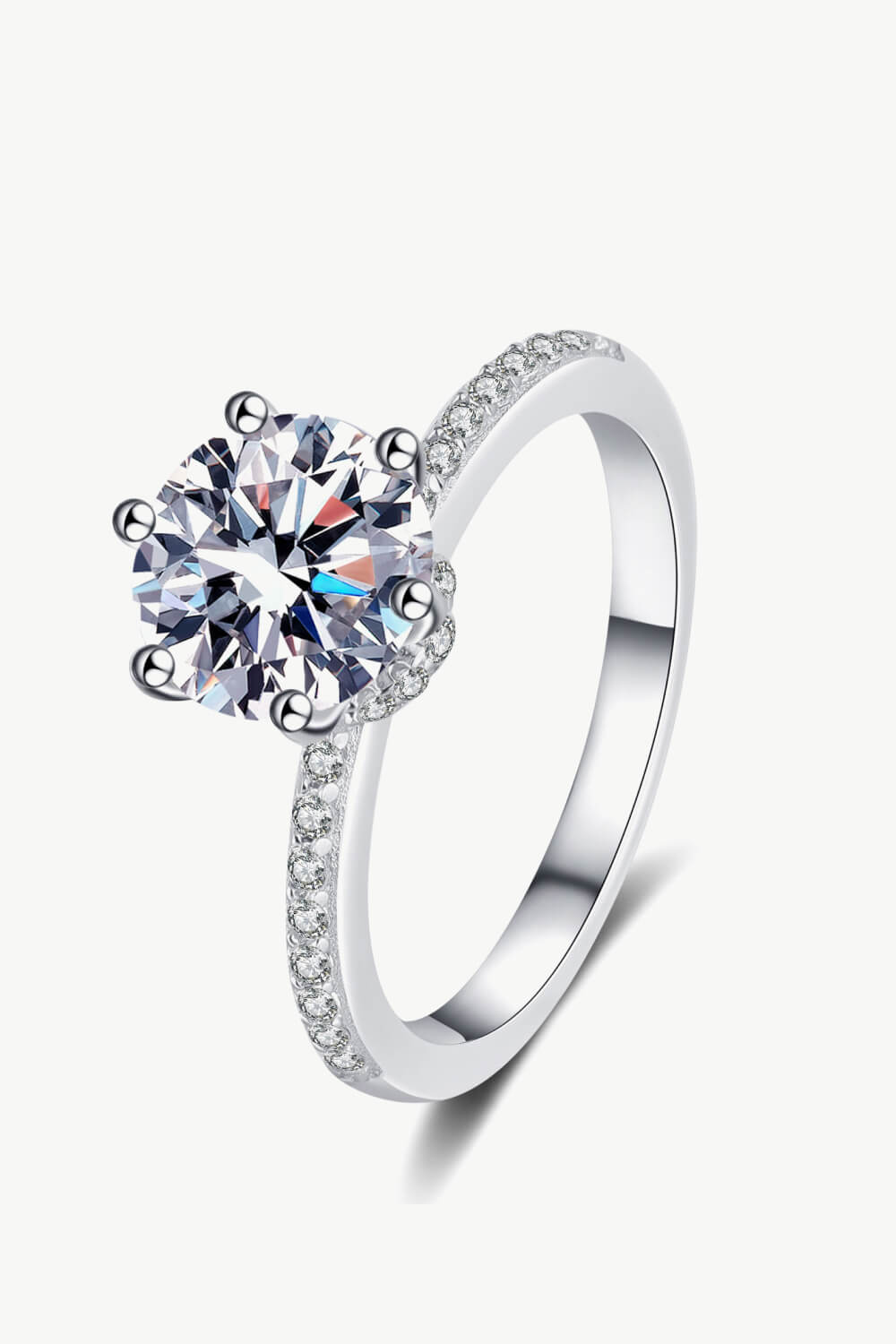 925 Sterling Silver 2 Carat Moissanite Ring - Charming Charlie