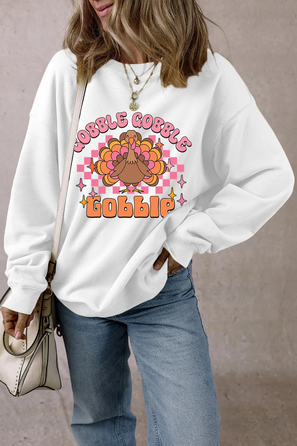 Graphic Dropped Shoulder Long Sleeve Sweatshirt - Charming Charlie