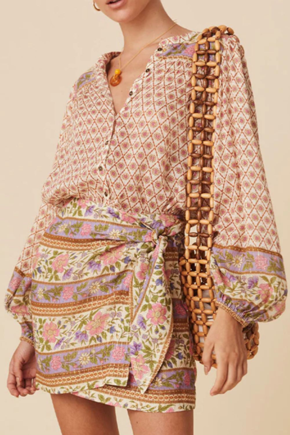 Printed Button Down Long Sleeve Shirt - Charming Charlie