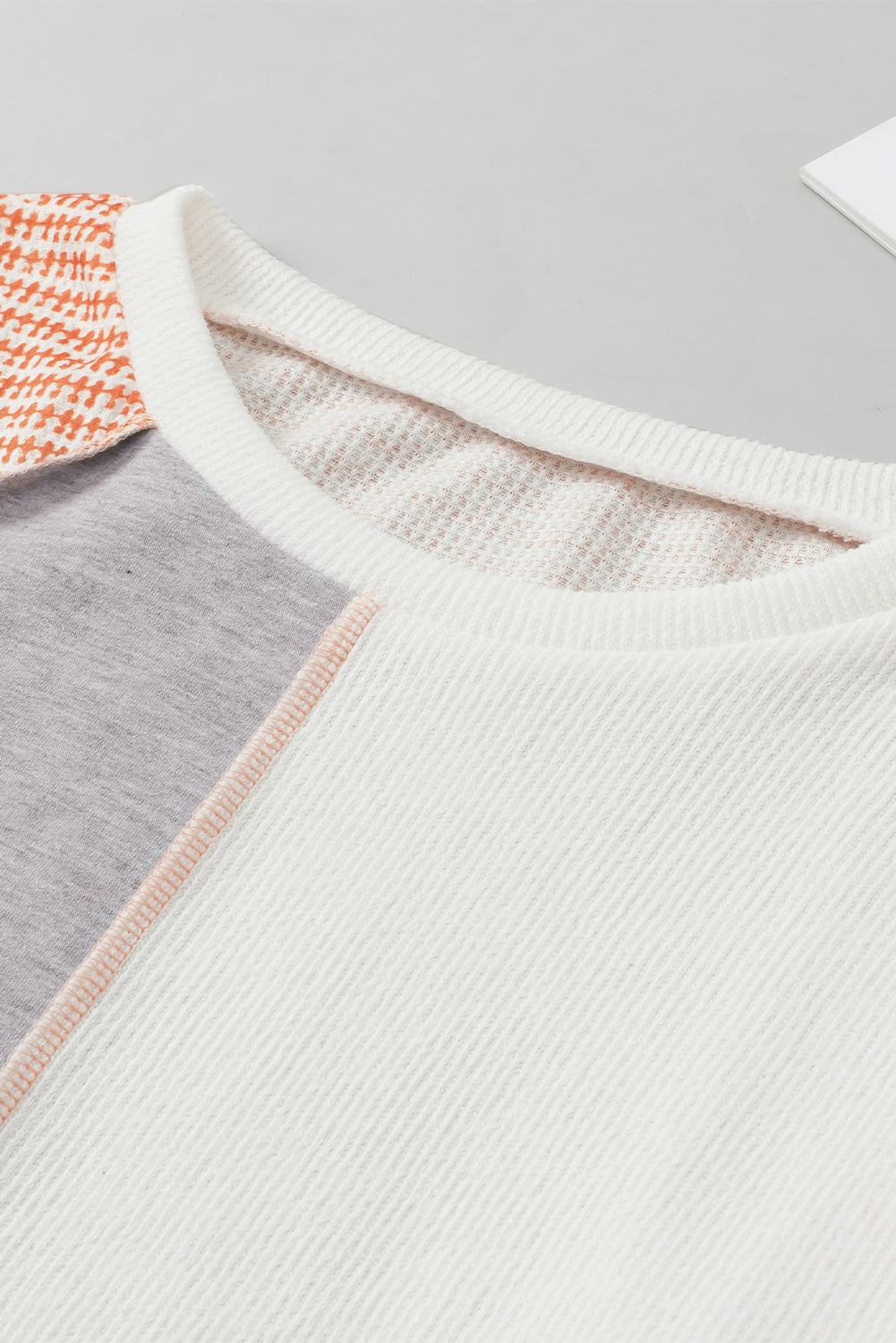 Exposed Seam Color Block Round Neck Top - Charming Charlie