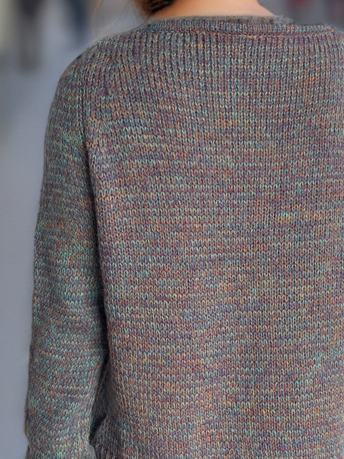 Heathered V-Neck Long Sleeve Sweater - Charming Charlie