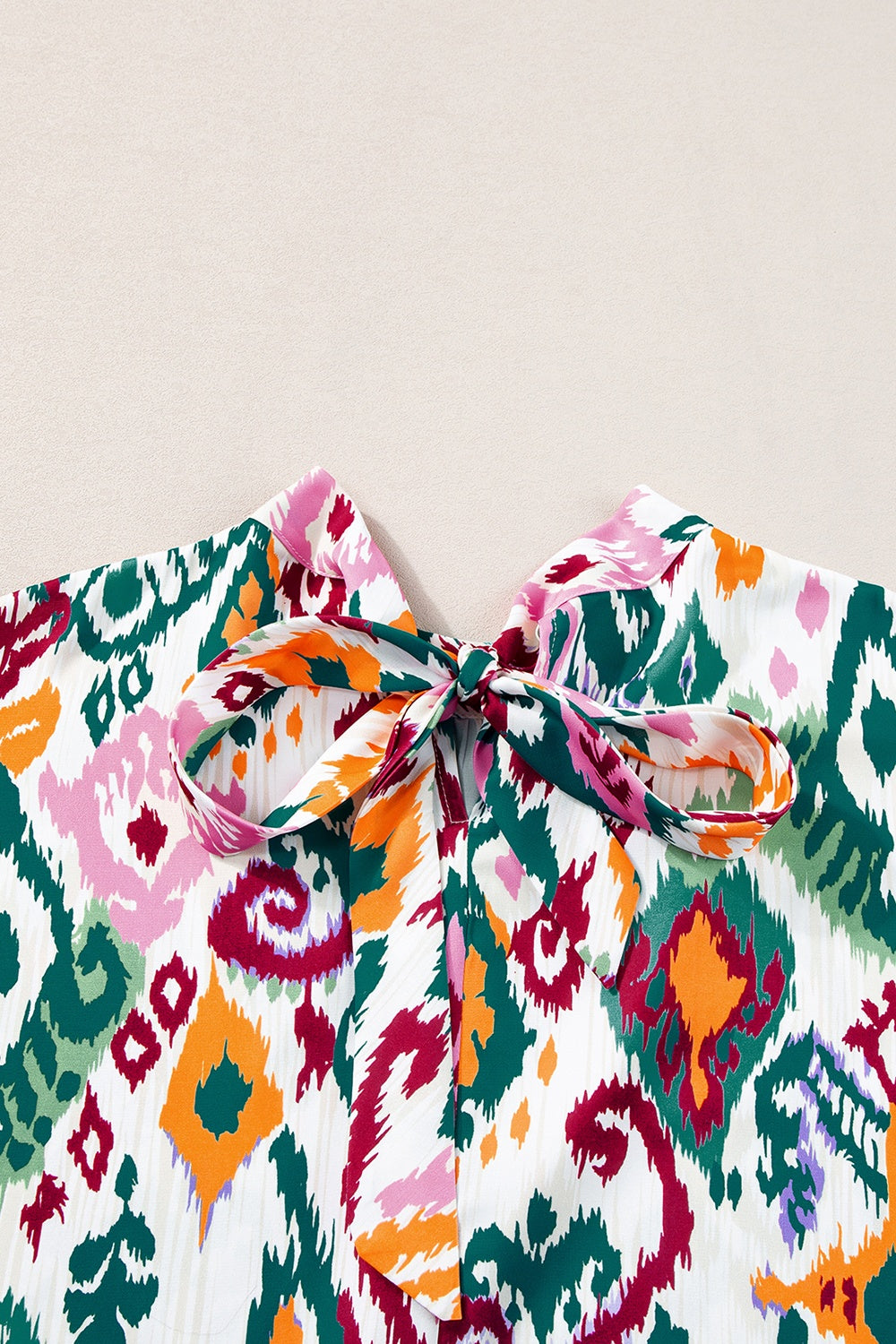 Printed Mock Neck Half Sleeve Blouse - Charming Charlie