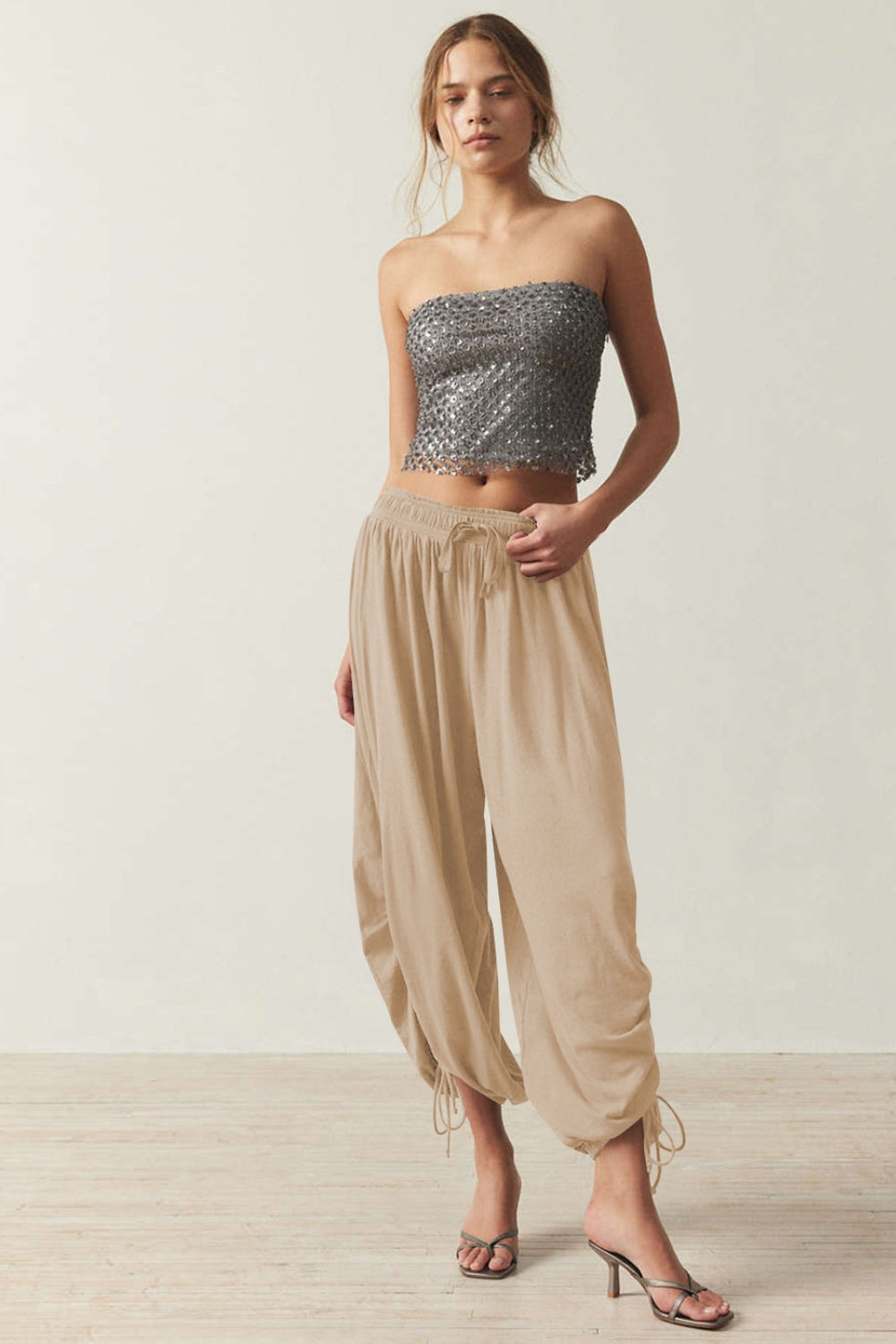 Drawstring Ruched Pants - Charming Charlie