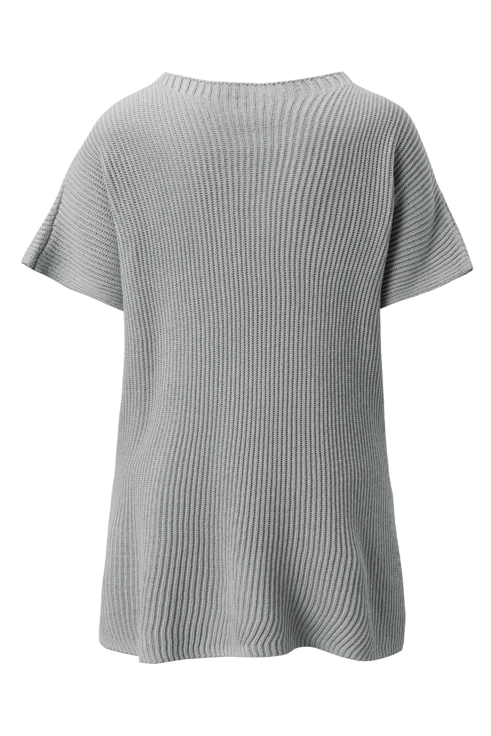Slit Round Neck Short Sleeve Knit Top - Charming Charlie