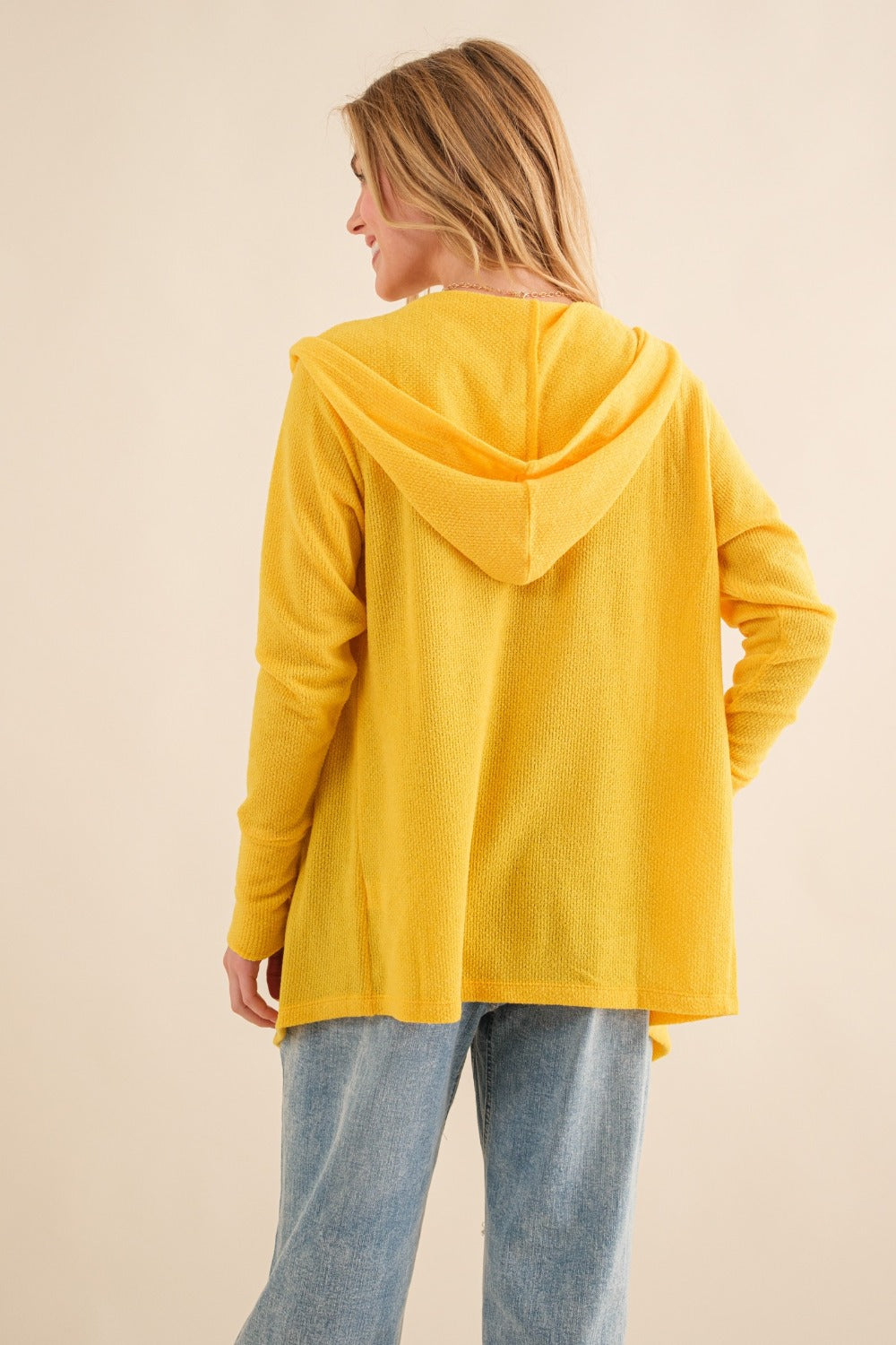 And The Why Full Size Thermal Hooded Open Front Cardigan with Pockets - Charming Charlie