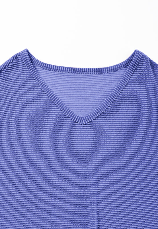 Texture V-Neck Long Sleeve Top - Charming Charlie