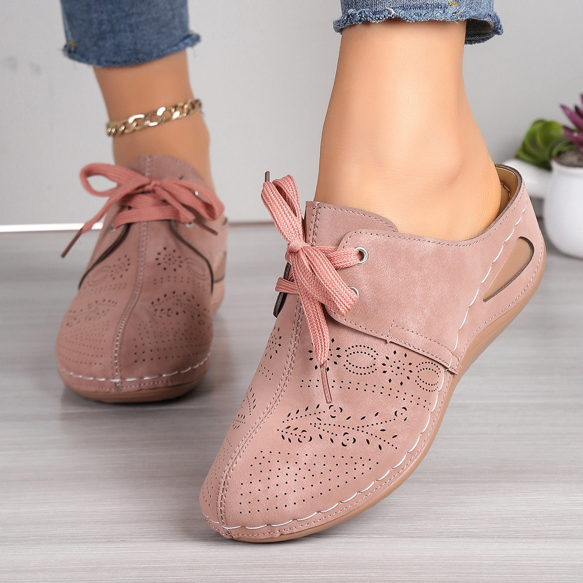 Lace-Up Round Toe Wedge Sandals - Charming Charlie